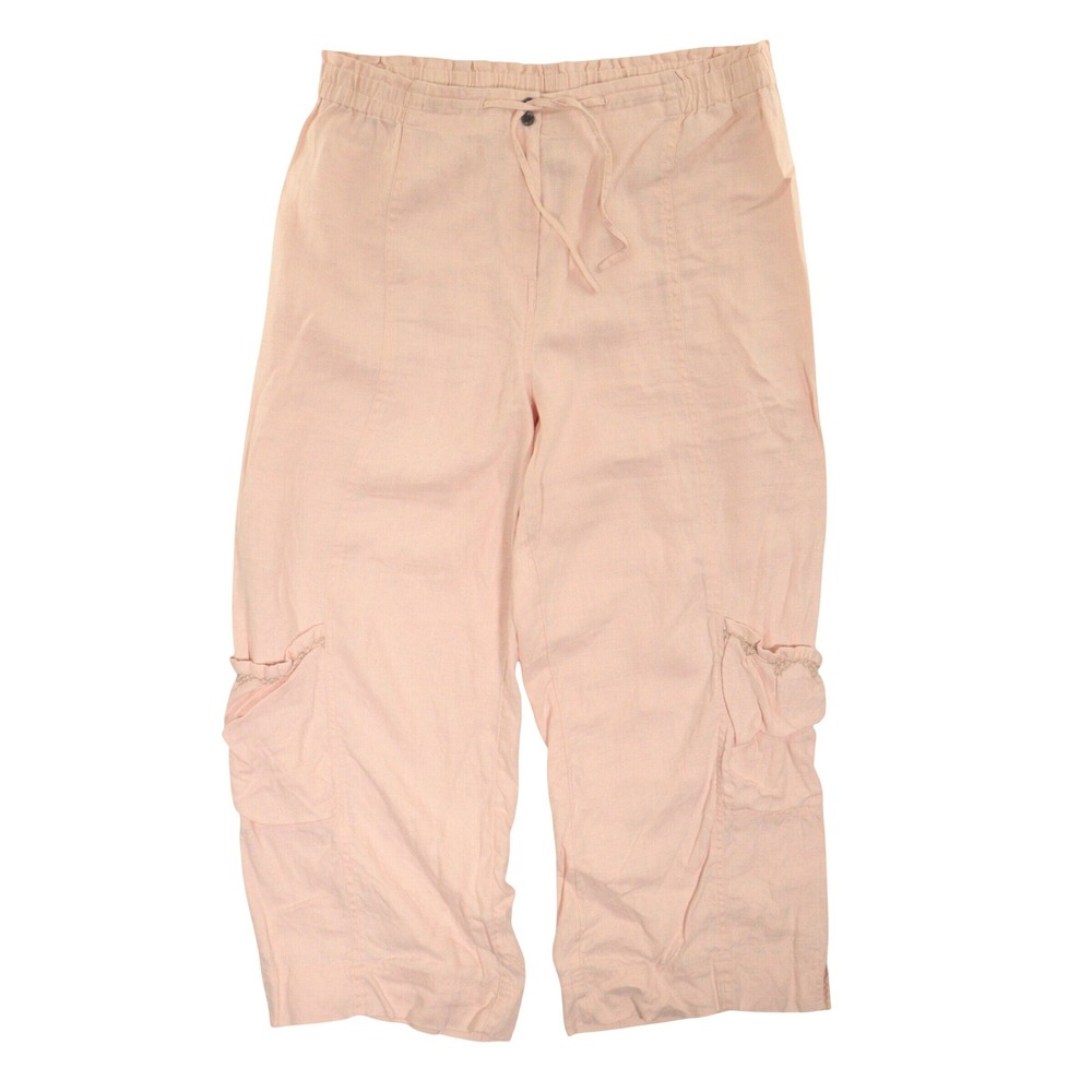 J.Jill Pants Cargo Linen Drawstring Lightweight Wide Leg Petal Pink Women 18